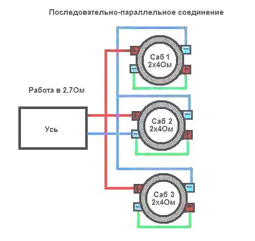 Схема подключения 4 динамиков 4 ом